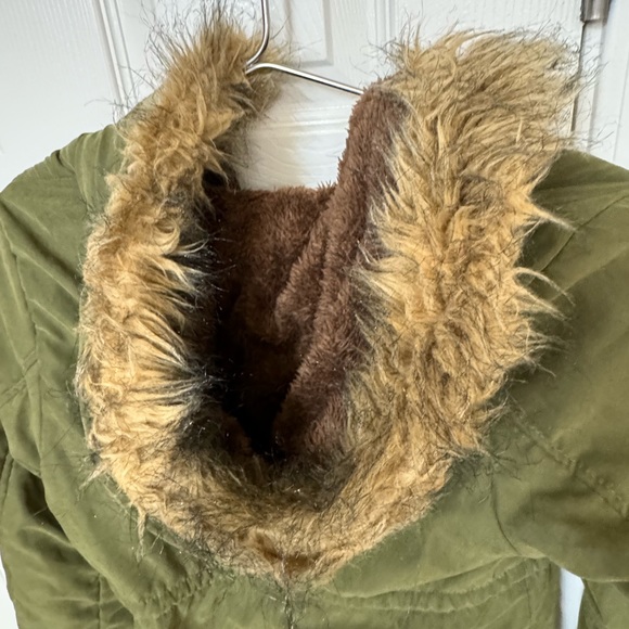 Retro Z&I Army Green High End Soft Fur Lined Parka Jacket Women’s M MINTY - Picture 9 of 10